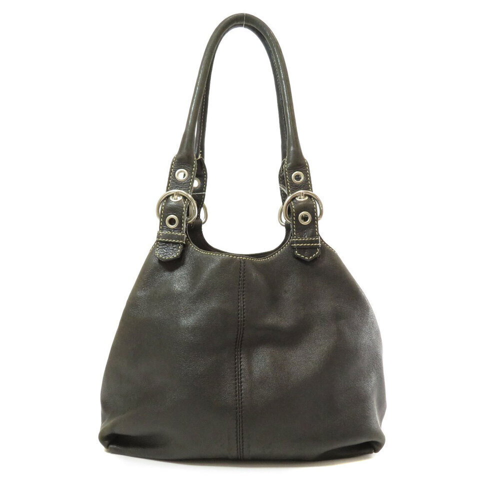 Prada Tote Bag Black Plate Leather